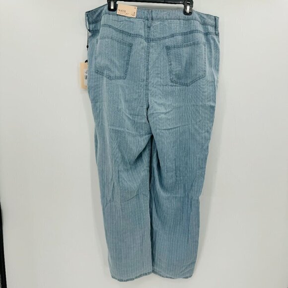 NYDJ Relaxed Straight Ankle Jeans Chambray Lightweight High Rise Stripe 18 Jeans - Picture 5 of 7